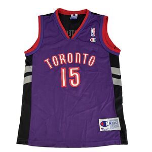Vintage Boys Champion Toronto Raptors Vince Carter #15 Basketball Jersey Size M